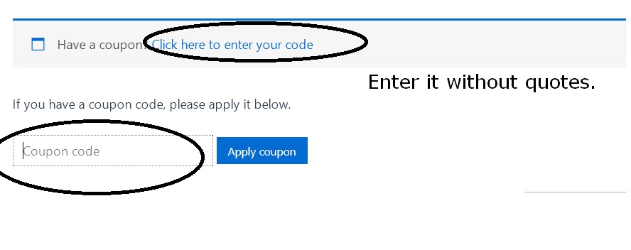 coupon code